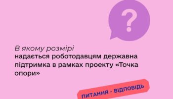 В якому розмірі надається роботодавцям державна підтримка в рамках проекту «Точка опори»?