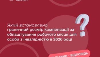 Який встановлено граничний розмір компенсації за облаштування робочого місця для особи з інвалідністю в 2026 році?